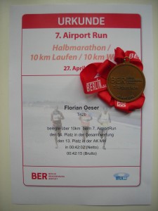 Urkunde 7. Airport Run